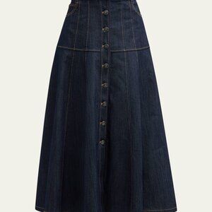 Veena Denim Midi Skirt